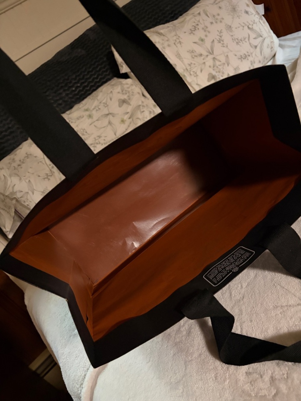 Coach Black Shopper Tote with White Logo & bow - Picture 4 of 10